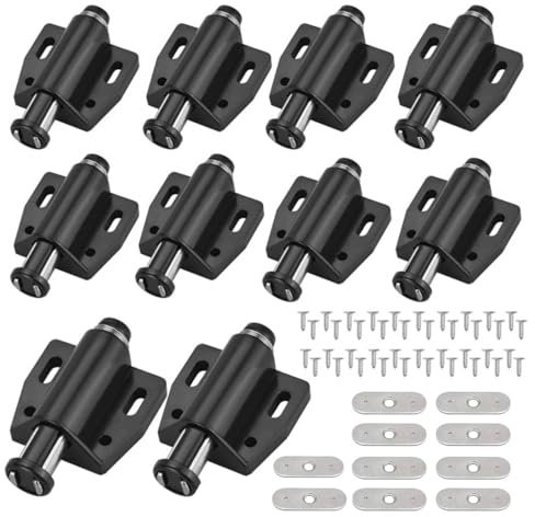 JALEVID Magnet Drucktüröffner 10 Stk, Magnetschnäpper Schrank Push to Open, Magnetische Türschnäpper, Doppelt Magnetisch Druckschnäpper für Schranktüren, Bücherschränken, Schubladen