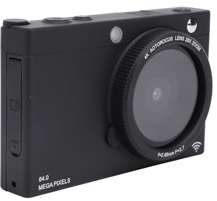 Cámara Digital 4K para Fotografía, Cámara Vlogging de Enfoque Automático de 64 MP con Filtro Retro de Belleza, Zoom Digital 28X, Pantalla de 2,83 Pulgadas, Cámara de Vídeo