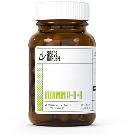 Spacegarden – 90 Kapseln Vitamin D-K-A, 3 in 1 – Vitamin Komplex aus Vitamin D3, Vitamin K2 und Vitamin A – Essenzielle Vitamin D3 K2 für Knochen und Immunsystem