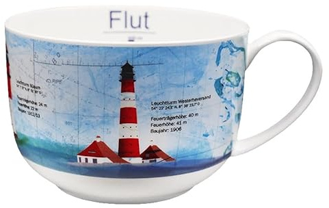 Buddel-Bini Leuchttürme Nordfriesland Jumbobecher XXL Becher groß Kaffeebecher Schüssel Schale