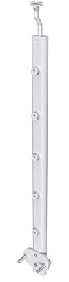 Poteau de garde-corps - Pour intérieur et extérieur - Aluminium argenté- Fixation latérale