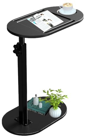 STFALI Tavolino regolabile in altezza (42 – 82 cm), tavolino da salotto, bagno, divano e caffè, altezza e angolo regolabili