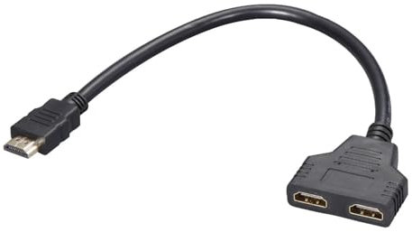 HDMI Splitter Adapter Monitore 2 in 1 out Stecker Mâle vers Double 1080P HDMI Dual-Ausgang Verteiler 30cm Doppelstecker Anschluss Kabel für Projektor HDTV LED Gaming Konsolen Projektoren Gleichzeitig