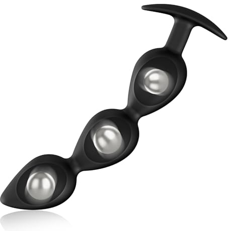 Liebesformen Perle Anale avec Bille en Acier Intégrée – Plug Anal pour Stimulation Optimale – 3 Perles pour Massager la Prostate et Jouet Sexuel Adulte