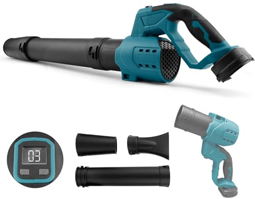Soffiatore a Batteria,Soffiatore Foglie,Compatibile con Makita,Soffiatore Elettrico,6 Velocità Regolabili,Regolabile 210km/h,per Prato,Giardino,Polvere,Pulire il Cortile
