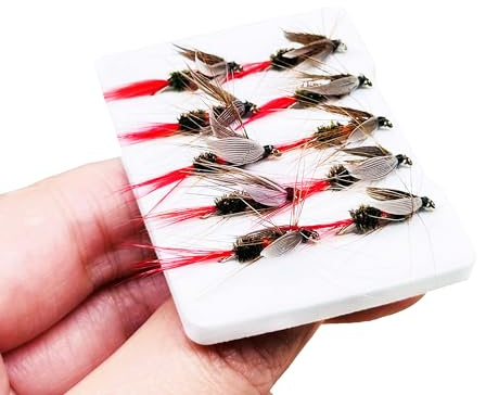 Qitewwrme 10 Pièces Mouches de Pêche Artificielles Bioniques, Papillons, Moustiques et Moucherons, Appât pour Perche, Brochet, Saumon et Truite (Style A (Modèle Papillons))