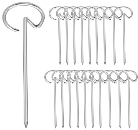 Brochetas de metal para freidora de aire caliente, 20 piezas de acero inoxidable accesorios para freidora de aire caliente, pinchos para barbacoa vertical, para carne, casa, jardín, camping, picnic