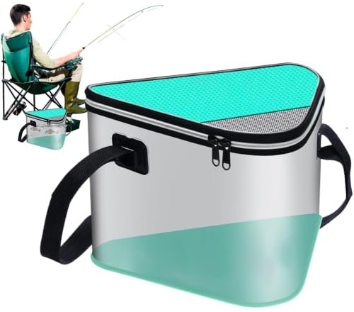 Hopfällbar för Fisk Bärhandtag 12 liters | Ihopfällbar Balja för Fångade För Camping Utomhus Fest Grill Bäckar Floder Sjöar Båt Kajak Kanot