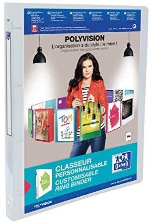 Oxford Ringbuch A4, polyvision, 4 Ringe, 2 cm Rücken, transparent, 1 Stück