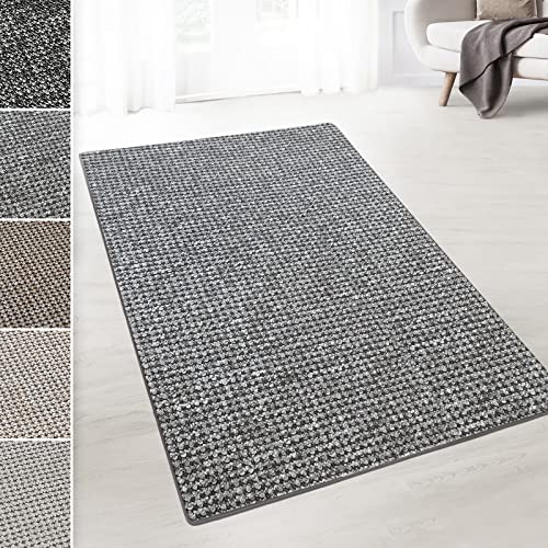 Floordirekt Teppichläufer Grandeur - Teppich Läufer Meterware für Wohnzimmer, Flur, Büro, Schlafzimmer - gekettelt (Grau, 50x250 cm)