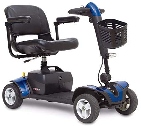 Go-Go Elite Traveller Sport Mobility Scooter with Wraparound Handles – Feather-Touch Disassembly – 23st Capacity (Blue)