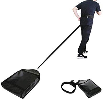 Grantien Gewichtsschlitten,Speed ​​Trainingstasche Mit Gürtel Und 3 Verstellbaren Sandsäcken,Trainingsschlitten,UngefüLlt,PVC Schwarz 57 * 30cm