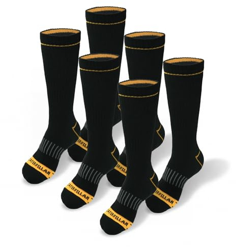 CAT Calcetines para hombre (paquete de 6), Negro (paquete de 6), XXL
