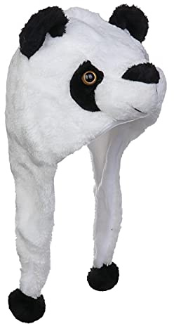 JK Home Mignon Bonnet Animal 3 en 1 Chapeau d'Hiver Velours Echarpe Gants Cache Cou Oreilles Panda Court