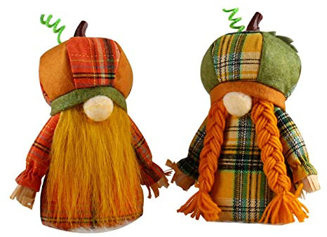 Blanketswarm 2 decorazioni per gnomo autunnale, per Halloween, senza viso, gnomi del Ringraziamento, gnomi del Ringraziamento, per feste, decorazioni per la casa