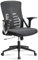 AMSTYLE Bürostuhl Schwarz Mesh-Bezug Schreibtischstuhl bis 120 kg, Drehstuhl höhenverstellbar mit Lendenwirbelstütze, Stoff-Schreibtischsessel ergonomisch mit Armlehnen & Wippfunktion