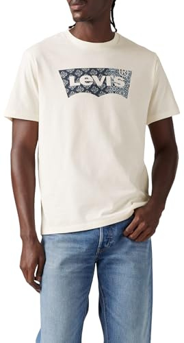 Levi's Graphic Crewneck Tee T-Shirt, Batwing Bandana Fill, M Uomo