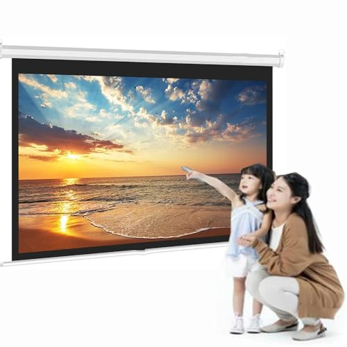 ZYXQQJ Projektorduk Manual Pull Down HD-projektionsduk 50 60 72 Inomhus Utomhusfilmduk För Hemmabio/spel(16:9,40inch)