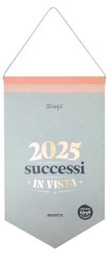Mr. Wonderful - 2025-2025 Wall Calendar - Includes Wooden Strip and Lanyard for Hanging and 6 Sheets of Stickers