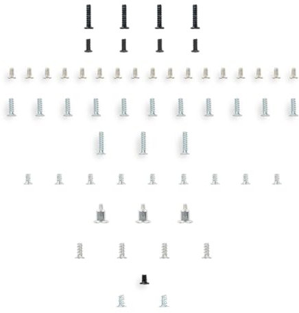 58 Pcs Game Console Full Set Screws Light Game Host Internal External Screws Set Replacement Screws