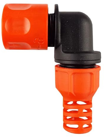 B2C Angled Hose Connector for Hose Reel Cart – Hozelock Compatible, Anti-Bend Design, Durable Garden Hose Fitting for Leak-Free Water Flow