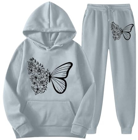 HOOUDO Ladies Lounge Set Casual 2Pcs Outfit T-Shirt Solid Cotton Linen Tops and Pants Tracksuits Cotton Pjs Sets Plus Size Activewear Comfy Jogging Suits Sales Today Clearance Women