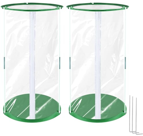 SDLDEER Lot de 2 mini serres pop-up - 53 x 30 cm - Pour plantes en pot - Pour fleurs, légumes et champignons - En PVC transparent