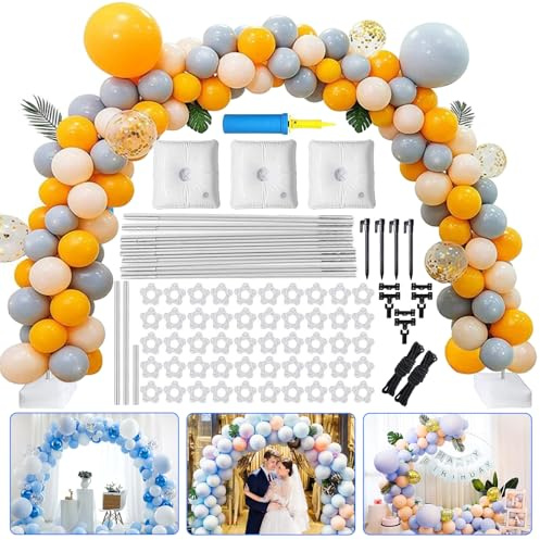XUNIVERS Arco de Globo,Kit de Arco de Globo de Mesa Ajustable con Base,Kit de Arco de Globo Semicircular,Soporte de Arco de Globo,para Aniversario,Navidad