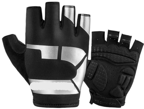 WUYXTO fitnesshandskar cykel män kvinnor andningsbara stöttåliga cykelshorts vägsport halvfinger för fitness (S)