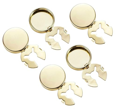 THXFUNAREA Cache Bouton Or, Lot de 5 Caches Boutons Amovibles pour Chemise, Robe, Costume et Smoking, Accessoire de Mode Détachable, Décoration Élégante pour Manchettes et Vêtements de Cérémonie(17mm)