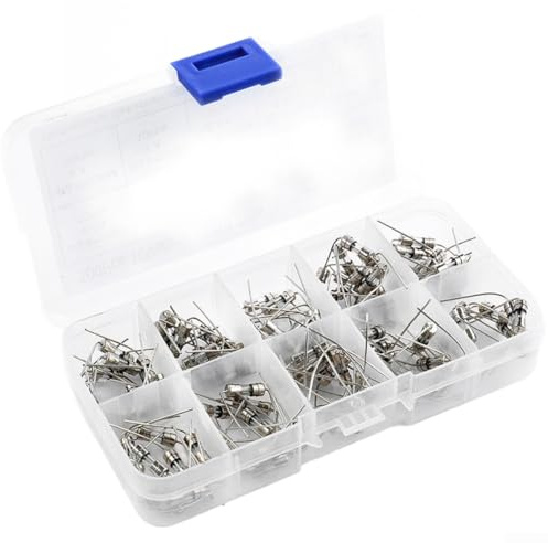 Glasrör säkringssats 100 st 3,6 x 10 mm 250 V långsam blås 0,5 A 1 A 2A 3A 4A 5A 6A 8A 10A för relämoduler och sensorgränssnitt