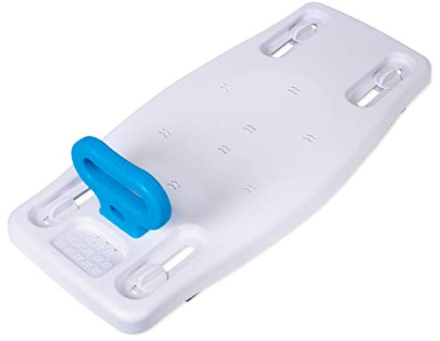 Carex Portable Shower Bench - Shower Bath Seat - Fits tub having width in the range of 19-28. Comfortable Contoured Seating Area with 300 Pound Weight Capacity, Portable and Easy to Store