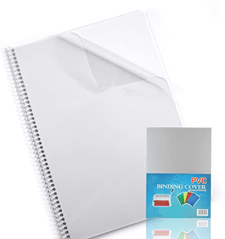 LEO's - 100 x Deckblätter zum Binden in A3 klar transparent - Klarsichtfolie glasklar für Ringbindung & Bindemappen aus PVC - Buchbinder Einbanddeckel für Vorder- und Rückseite