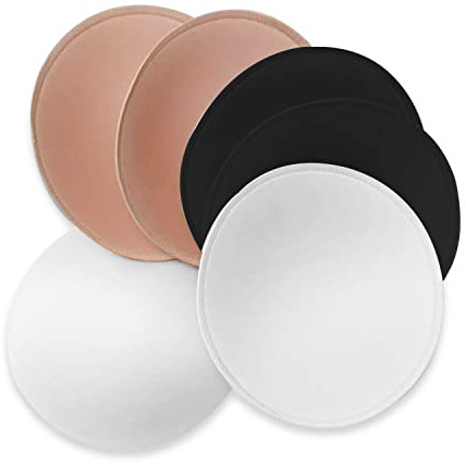 WMugthome 3 pairs C/D/DD Cup Round Soft Bra Inserts Pads Removable for Sport Bra Cups insert and Bikini Top Swimsuit Inserts (D CUP,Tricolor)