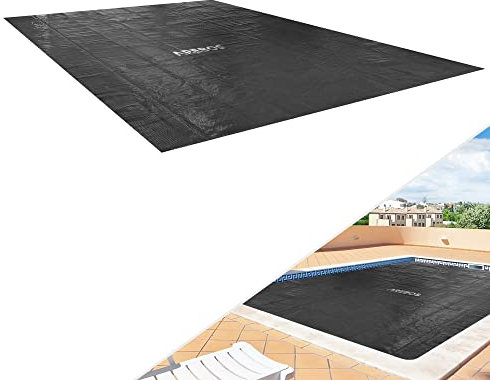 Arebos Pool Solar Cover Square 4.5 x 2.2 m Black | 120 µm Thick Cuttable Solar Foil | Eco-Friendly Pool Heating | Reduces Evaporation & Dirt | Thermal Insulation for Clean, Warm Water