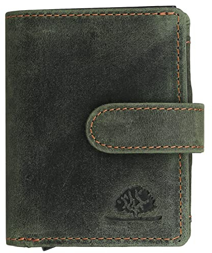 Greenburry Geldbörse Vintage original RFID card slider coin green/orange