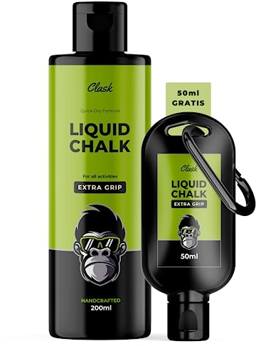 Clask Kit Magnesio líquido para un Agarre de Gorila | Reduce la sudoración de Las Manos y Mejora el Agarre de Tus Manos. Ideal para Escalada, Crossfit, Padel, Pole Dance, Halterofilia y calistenia