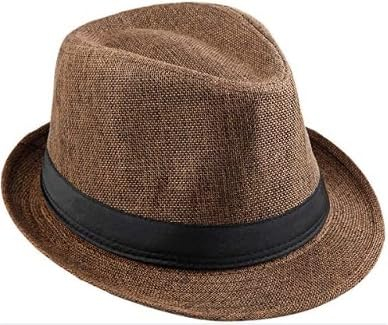 Schramm® Fedora Hut für Damen und Herren Panamahut mit Stoffband Sonnenhut in 5 Umfang 56-58cm 100% Polyester Gangster-Hut Trilby-Look, Farbe:braun