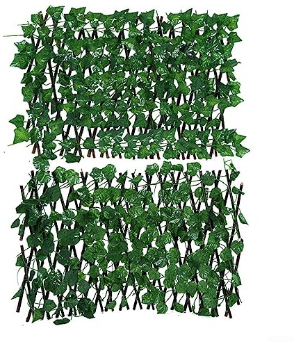 Panel de pared artificial para plantas de setos artificiales, valla de hiedra artificial para jardín, valla de enrejado expandible para jardín al aire libre, A