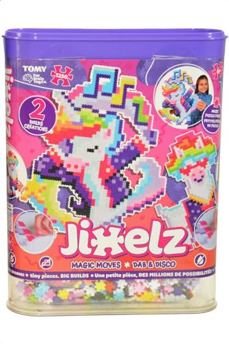Fat Brain Toys Jixelz Kit Dab & Disco 1250 pcs - Loisir créatif pour Enfant, Les pièces s’assemblent sans Colle, ni Eau, ni Repassage – des créations pixelisées pour Enfant à partir de 6 Ans