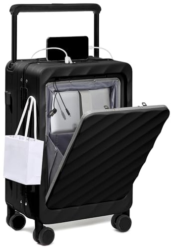 Sea Choice Resväska med hjul och fack för bärbar dator Handbagage Resväska med hård skal för bärbar dator Resväska USB-port TSA-lås 4 hjul