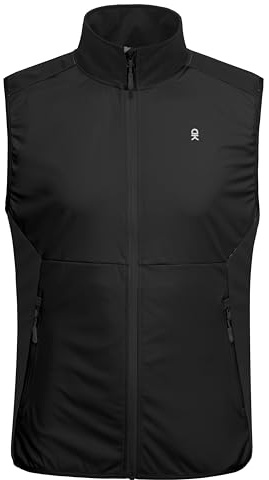 Little Donkey Andy Men's Water-resistant Outerwear Vests, Stretch Windproof Vest for Cycling, Running, Golf (Black M)