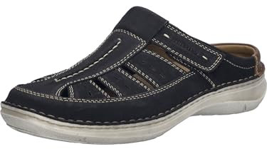 Josef Seibel Herren Kletthalbschuhe New Anvers 76,Weite K (Extra weit),Wechselfußbett,Sneaker,Freizeitschuhe,dunkelblau,46 EU