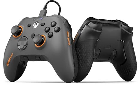 SCUF Valor PRO Xbox-Performance-Controller mit Kabel – Anpassbare Rücken-Paddles, Sofort-Triggern, Hall-Effekt-Daumenstifte, Audio-Steuerungen, Xbox Series X|S, Xbox One, Windows PC – Stahl Grau
