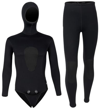 3MM Gesplittete Neoprenhaube Warme Kalt-Proof UV-Jellyfish Schutz Tauchanzug Für Wassersport, Schnorcheln, Segeln,Schwarz,XL