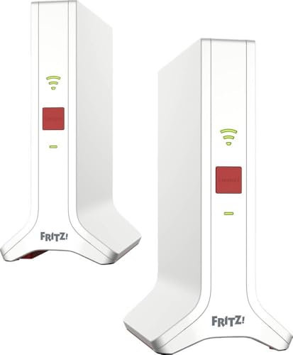 Fritz!Mesh Set 4200 - Juego de 2 repetidores Fritz, ideal para enrutadores de Internet o módem de fibra óptica (ONT), cobertura Wi-Fi para 3-5 habitaciones, Wi-Fi 6 tribanda con hasta 4.200 Mbps
