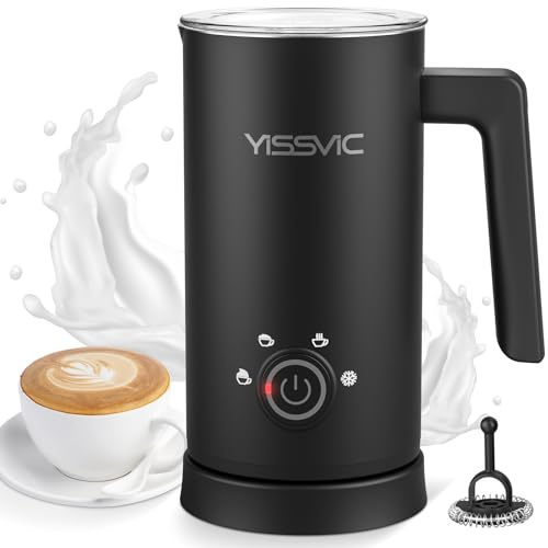 YISSVIC Milk Frother Electric Milk Steamer Automatic Hot or Cold Milk Foam Maker for Capuccino Chocolate Latte