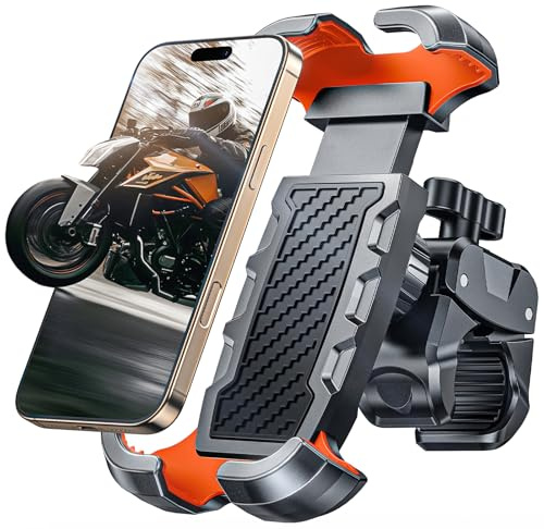 CIRYCASE Bike Phone Holder with [Heavy-Duty Clamp], [All-Around Secure] Motorbike Phone Holder for Bicycle Motorcycle Bike Pack Accessories, [1s Put & Take] Bike Phone Mount for 4.7-6.8 Phones