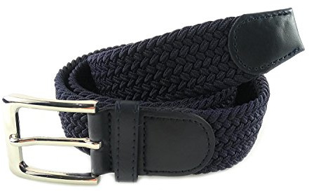 MYB Cintura elastica intrecciata per Uomo e Donna - diversi colori e dimensioni (115-120 cm, Blu Navy)