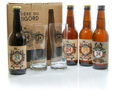 Coffret de 4 bières + 2 verres de la Brasserie Artisanale de Sarlat 4x33cl
